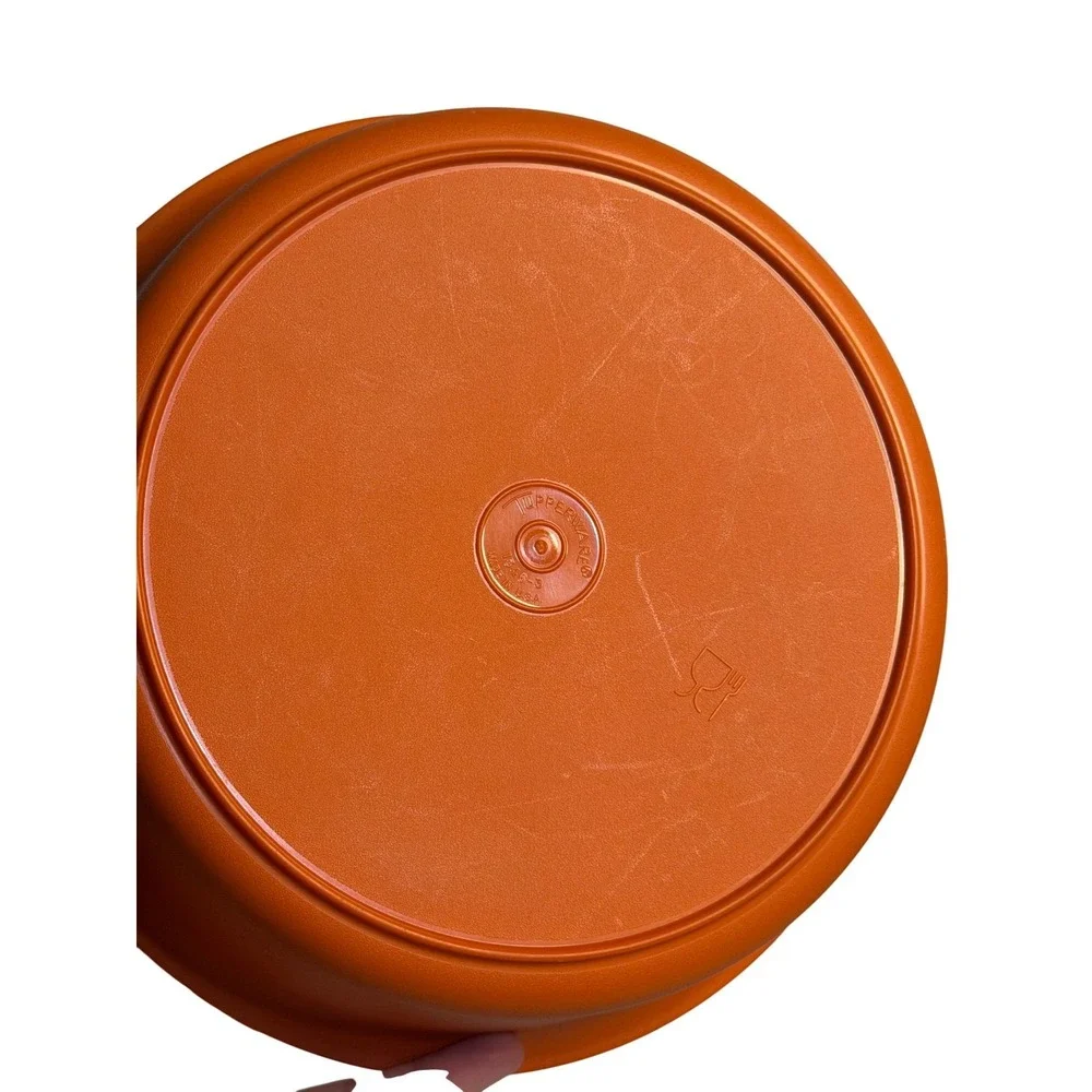 VTG 1980s Tupperware‎ Orange Servalier Canister Starburst 1346-3 USA Made No-Lid